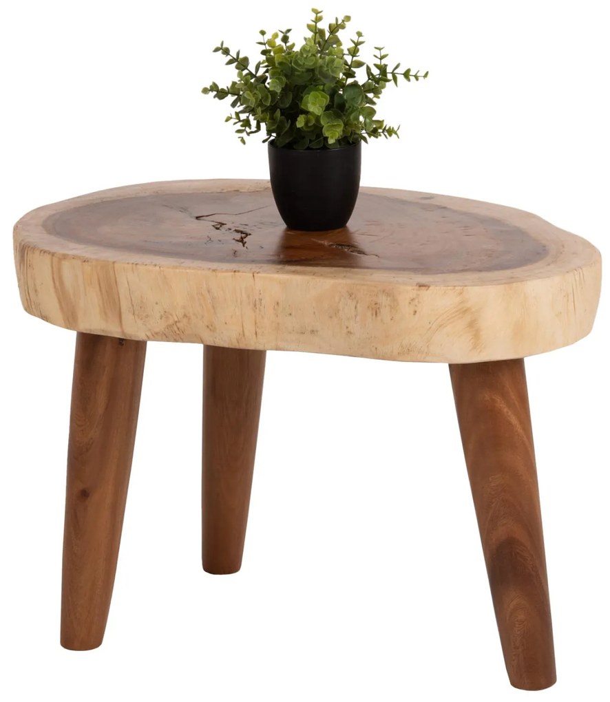 COFFEE TABLE DOMPU  SOLID SUAR WOOD 8cm THICK TABLETOP 66x44x46Hcm.