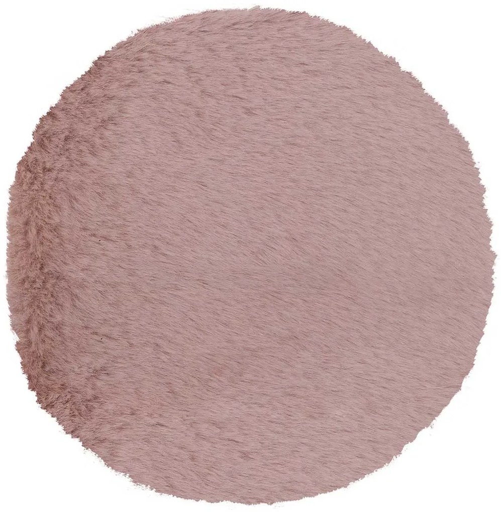 Γούνινο Στρογγυλό Χαλί (Φ160) Βιοκαρπέτ Krolik R07 Pink
