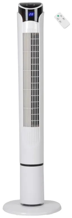 Ανεμιστήρας πύργου Elite ETTF-0332, 45W, 100 cm, Χρονοδιακόπτης, 3 ταχύτητες, Οθόνη LED, Τηλεχειριστήριο, Λευκό