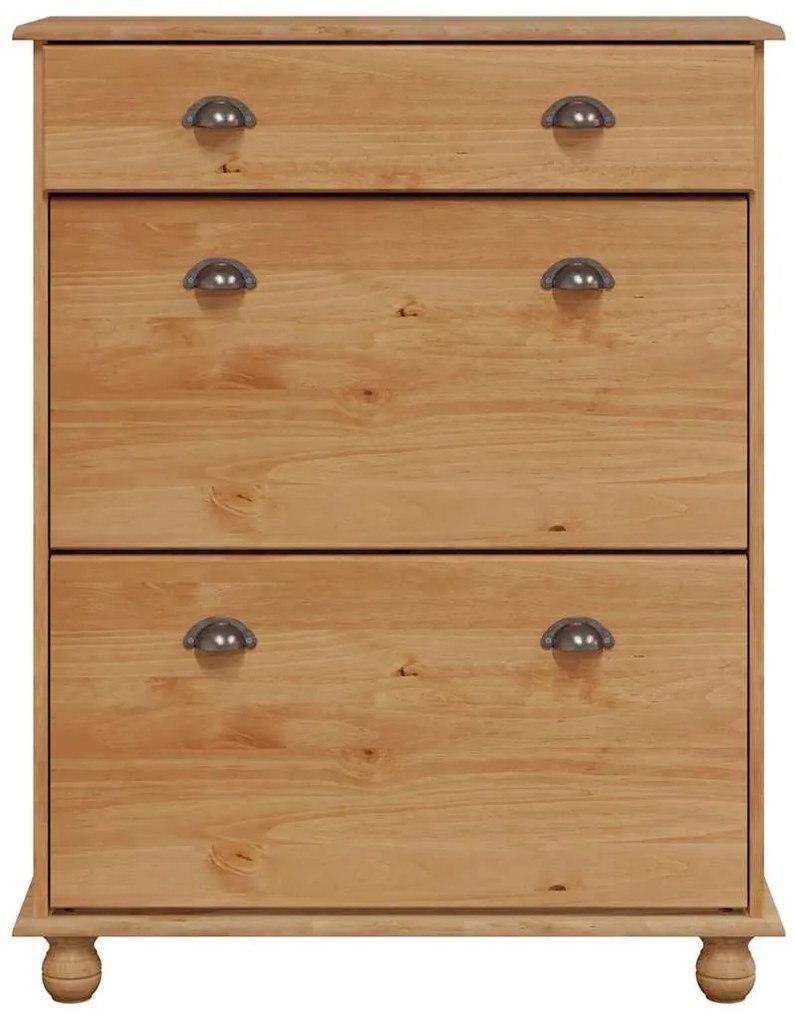 vidaXL Ντουλάπα Παπουτσιών Καφέ 85 x 35 x 108 εκ Μασίφ ξύλο πεύκου