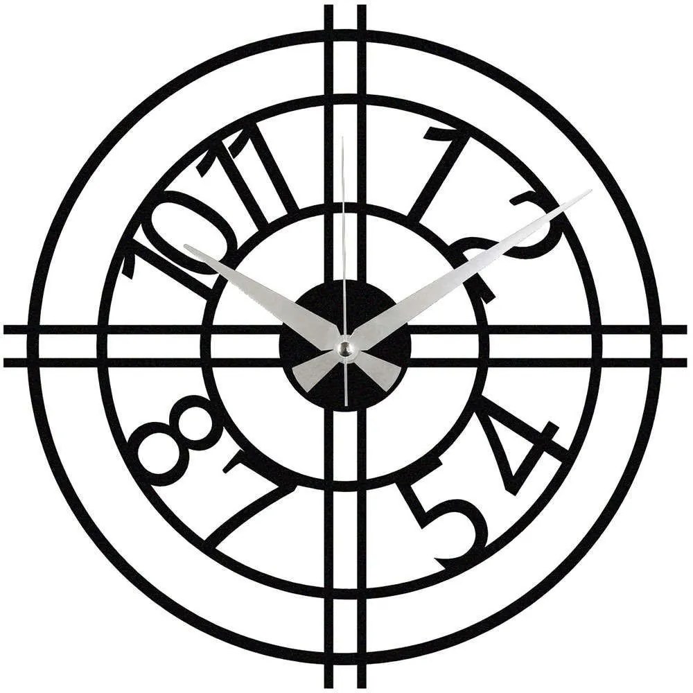 Ρολόι Τοίχου Enzoclock 279ENZ1410 Φ48cm Black Wallity Metal