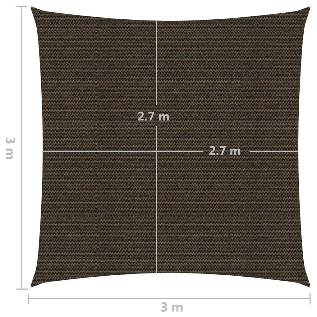 Πανί Σκίασης Καφέ 3 x 3 μ. από HDPE 160 γρ./μ² - Καφέ