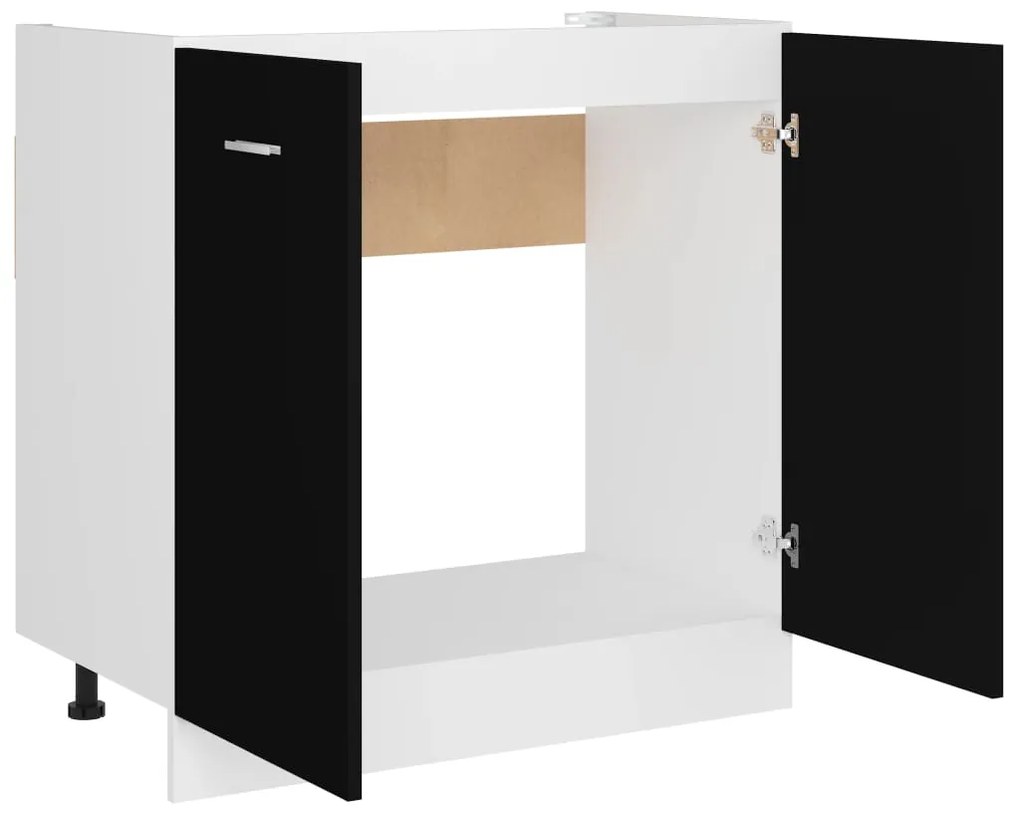 vidaXL Ντουλάπι Νιπτήρα "Lyon" Μαύρο 80x46x81,5 εκ. από Τεχνητό Ξύλο