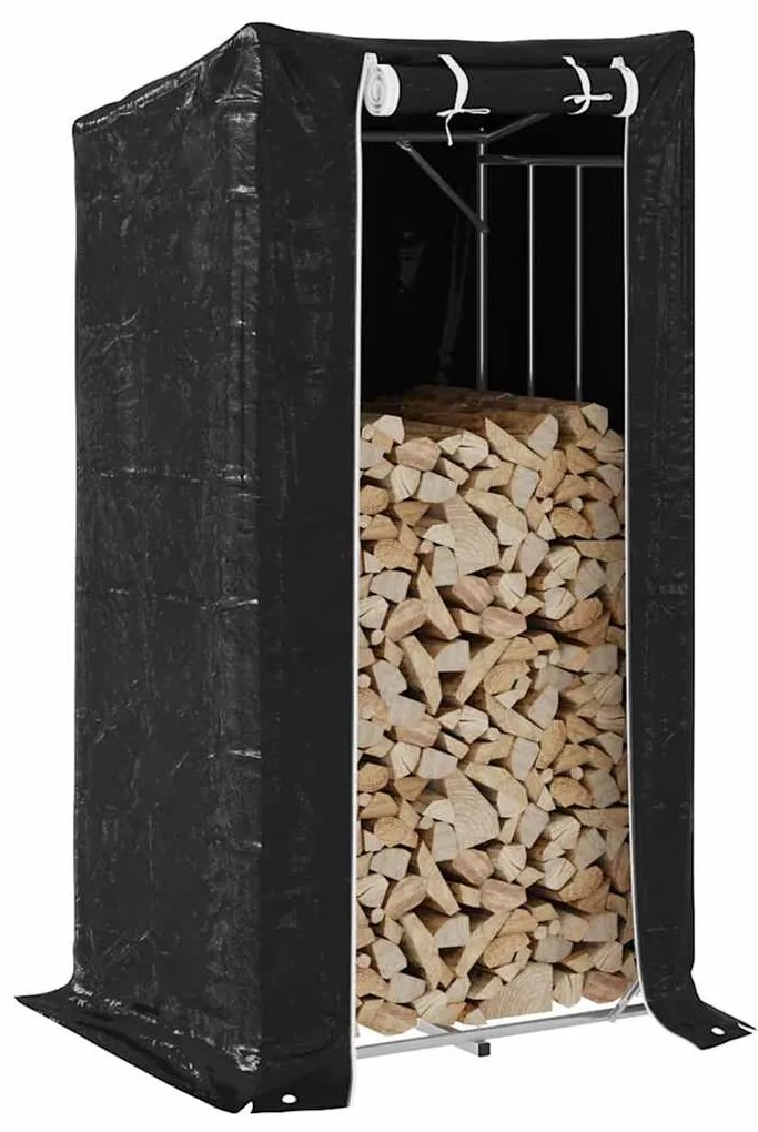 vidaxL Ράφι για καυσόξυλα με κάλυμμα βροχής 150x80x200 εκ.