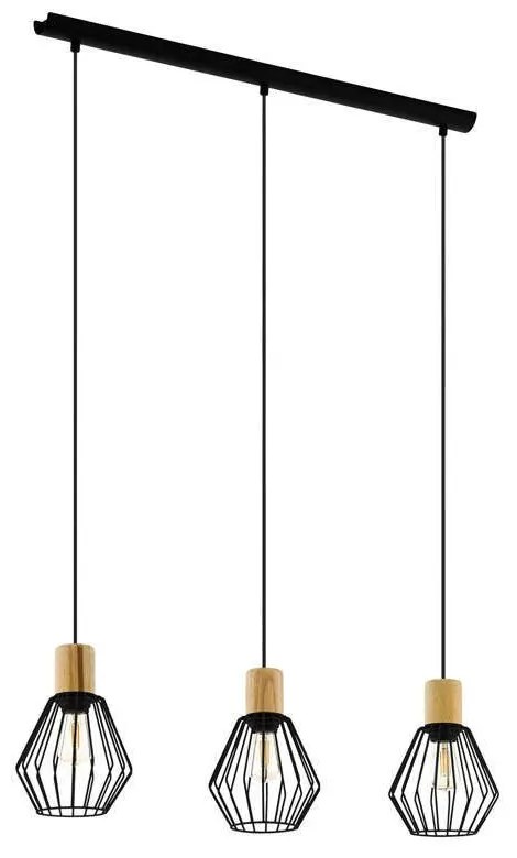 Φωτιστικό Οροφής-Ράγα 'Palmorla' 43378 Black-Brown Eglo Metal,Wood