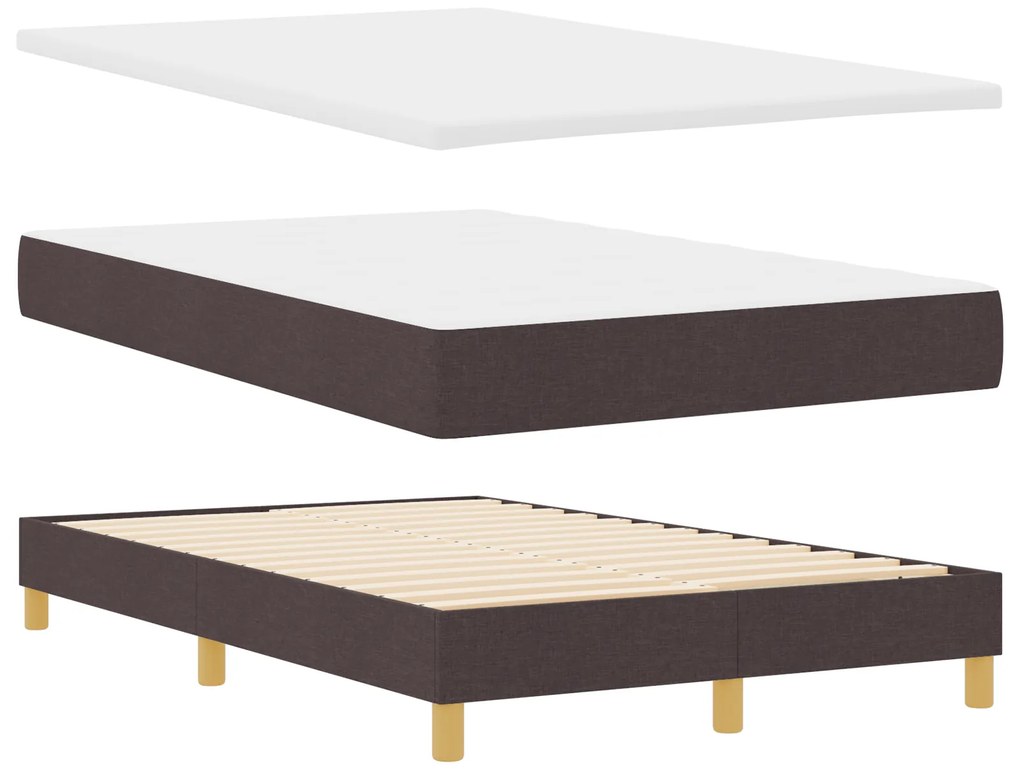 vidaXL Box Spring Κρεβάτι Σκούρο καφέ Ξύλο 120 x 200 cm Ανθεκτικό