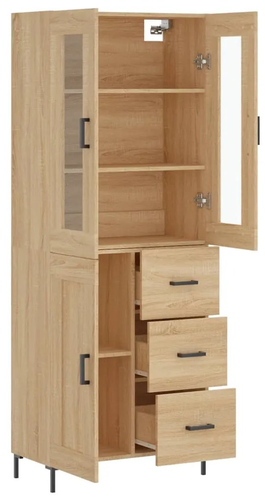 vidaXL Ντουλάπι Sonoma δρυς 69,5 x 34 x 180 εκ. από Επεξεργασμένο Ξύλο