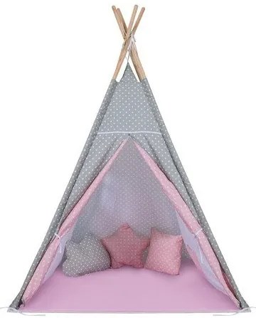 Παιδική σκηνή Baby Adventure Teepee Grey Pink Star