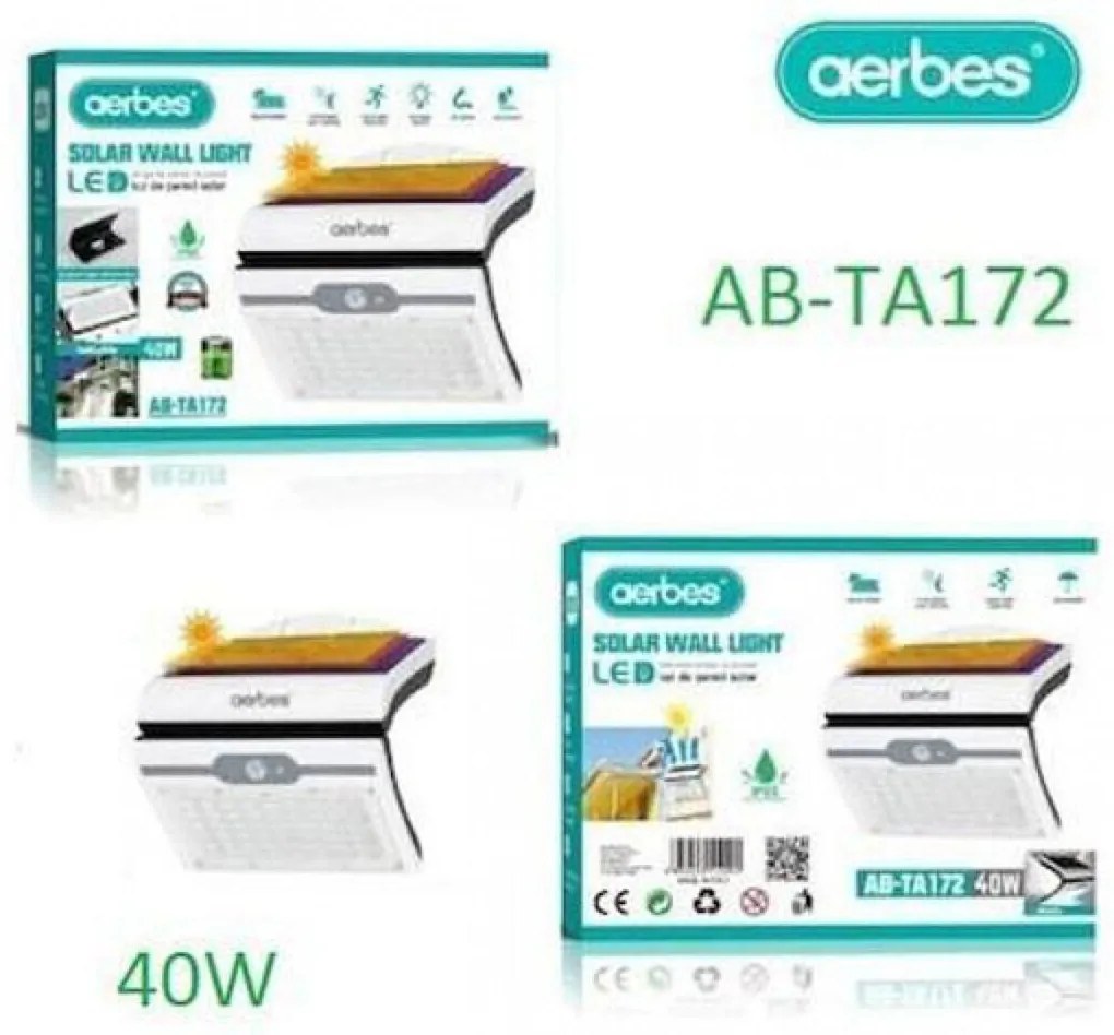 AB-TA172 Ηλιακό Φωτιστικό Επιτοίχιας Τοποθέτησης με Ανιχνευτή Κίνησης σε Λευκό Χρώμα 81011SJH00SL