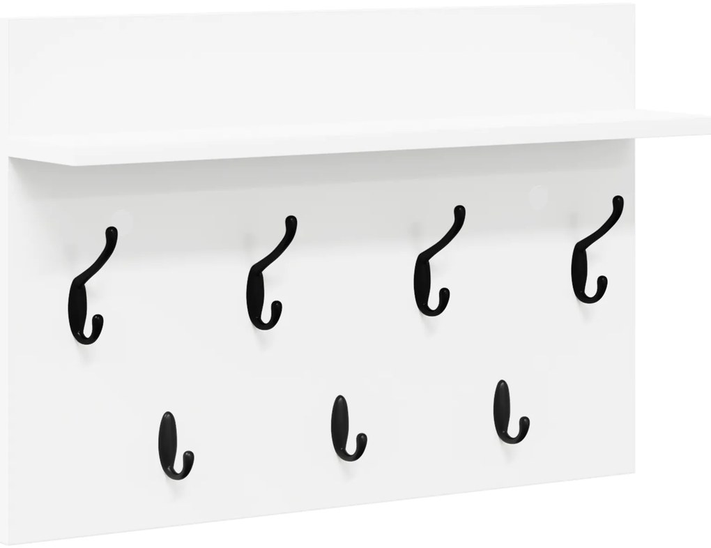 vidaXL Τοίχου Κρεμάστρα Λευκό 60 x 40 x 12 cm Επεξεργασμένο ξύλο