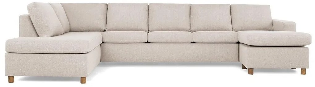 Γωνιακός Καναπές Scandinavian Choice C157, Ανοιχτό καφέ, 344x199x80cm