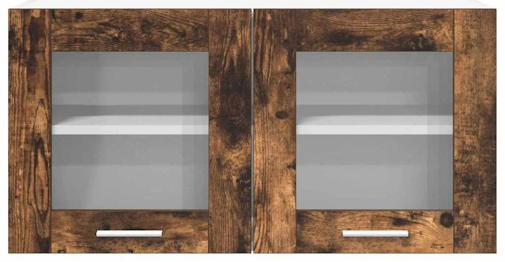 vidaXL Κρεμαστό ντουλάπι Riga Καπνιστός Δρυς και Λευκό 80 x 31 x 40 εκ