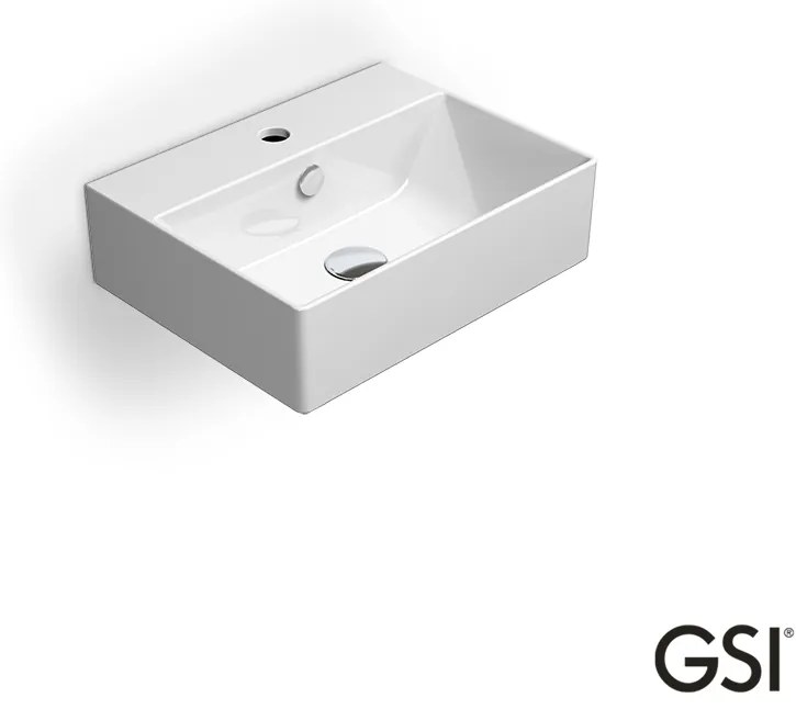 Νιπτήρας Πορσελάνης Kube-X 45x35 (1 οπή+2 προχ.) GSI White 9485-300