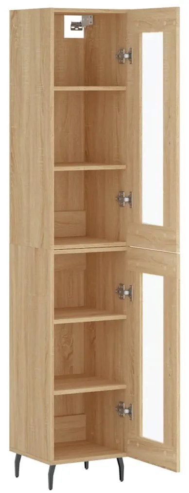 vidaXL Μπουφές Sonoma δρυς 34,5 x 34 x 180 εκ. από Επεξεργασμένο Ξύλο