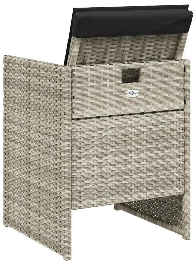 vidaXL Καρέκλες Κήπου 4 τεμ. Αν. Γκρι από Συνθετικό Ρατάν με Μαξιλάρια