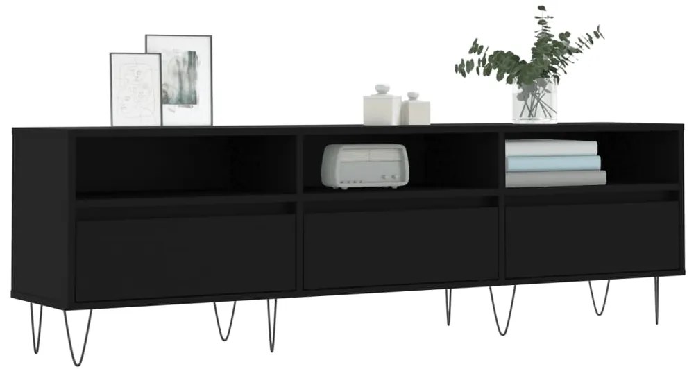 vidaXL Έπιπλο Τηλεόρασης Μαύρο 150x30x44,5 εκ. Επεξεργασμένο Ξύλο
