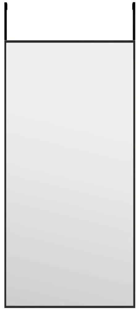 vidaXL Καθρέπτης Πόρτας Μαύρος 30 x 60 εκ. από Γυαλί και Αλουμίνιο