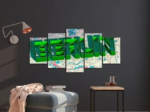 Πίνακας - Green Berlin (5 Parts) Wide - 200x100