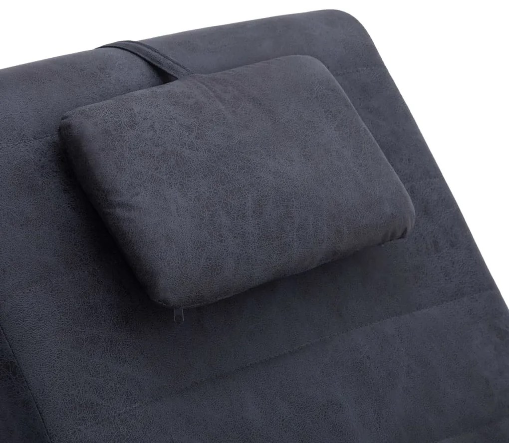 vidaXL Ανάκλιντρο Γκρι από Συνθετικό Καστόρι με Μαξιλάρι