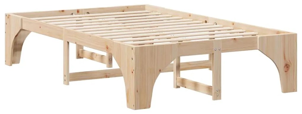 vidaXL Κρεβάτι δαπέδου με αποθήκευση Καφέ 120 x 190 cm Ξύλο πεύκου