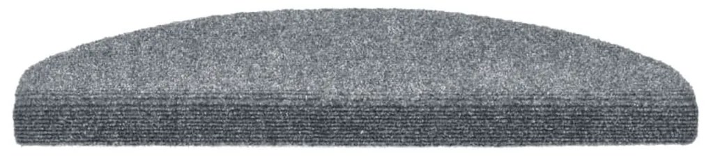 vidaXL Πατάκια Σκαλιών Αυτοκόλλητα 5 τεμ. Ανοιχτό Γκρι Ημίστρογγυλά Μεγάλα 65x21x4 εκ.