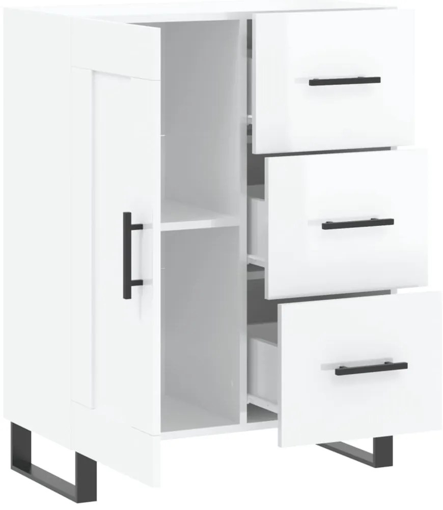 vidaXL Ντουλάπι Γυαλιστερό Λευκό 69,5x34x90 εκ. Επεξεργασμένο Ξύλο