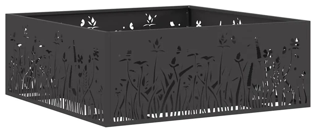 vidaXL Φωτιά Μαύρο 80 x 80 x 30 cm Κρύα έλαση από χάλυβα