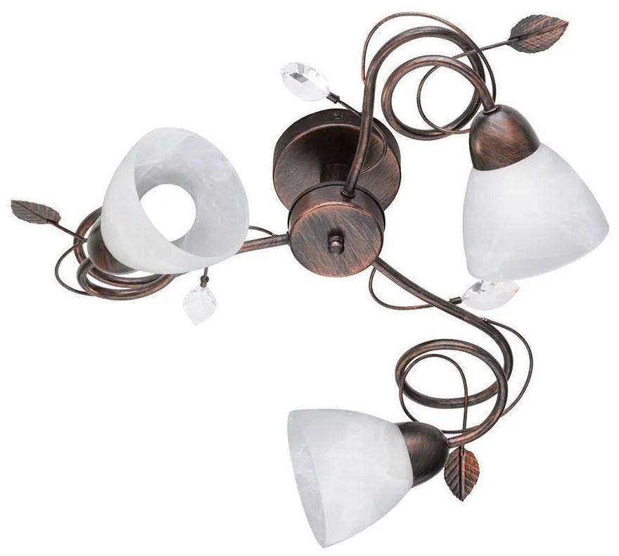 Φωτιστικό Οροφής - Πλαφονιέρα Traditio 600700328 Antique Rust Trio Lighting Metal, Glass