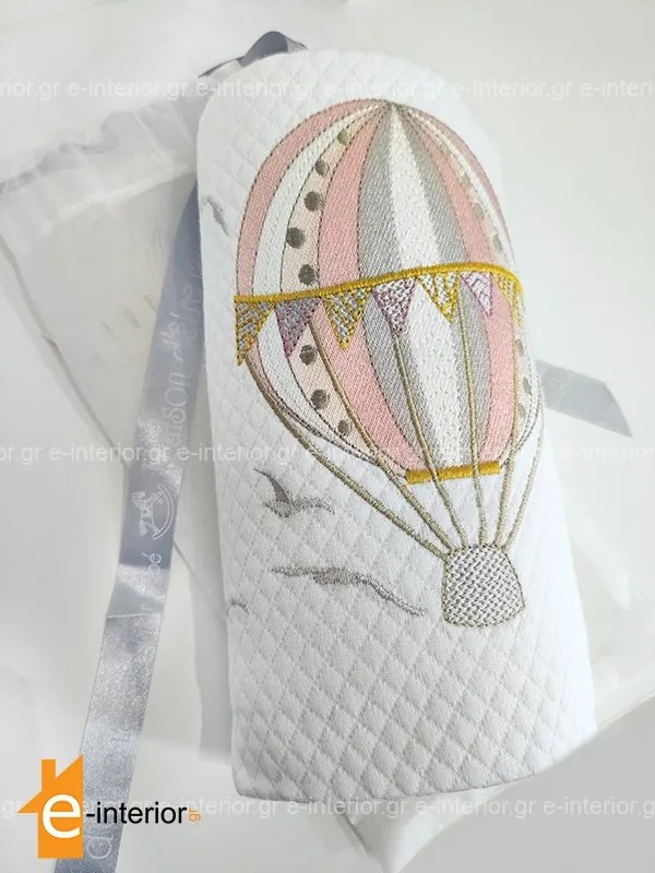 Κουβέρτα πικέ Λίκνου Hot Air Balloon - Pink 108108005