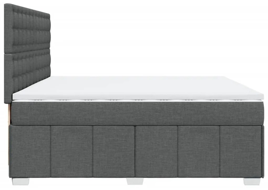 ΚΡΕΒΑΤΙ BOXSPRING ΜΕ ΣΤΡΩΜΑ ΣΚΟΥΡΟ ΓΚΡΙ 200X200 ΕΚ. ΥΦΑΣΜΑΤΙΝΟ 3294090