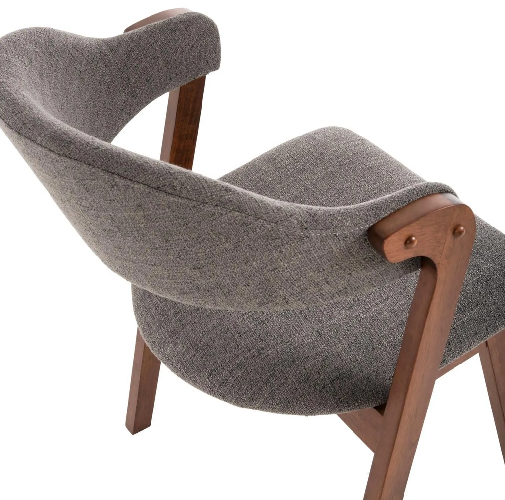 Καρέκλα RIDER Rubberwood Kαρυδί με ύφασμα Γκρί 59x59x83Yεκ. 2αδα 59x59x83 εκ.