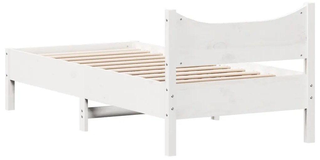 vidaXL Σκελετός Κρεβ. Χωρίς Στρώμα Λευκό 75x190 εκ Μασίφ Πεύκο