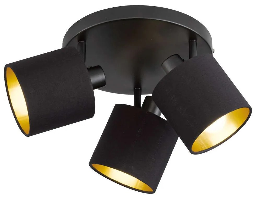 Φωτιστικό Οροφής - Σποτ Tommy R80333979 3xE14 28W Φ25x19cm Black Mat RL Lighting Metal, Fabric