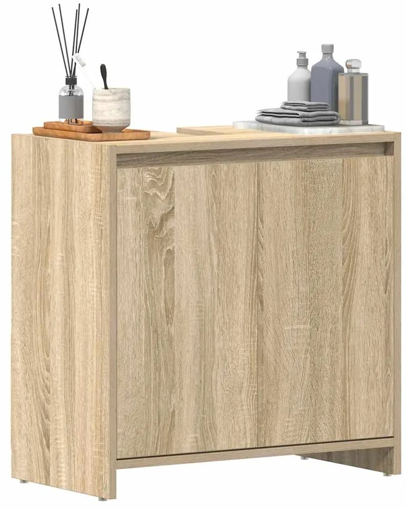 vidaXL Ντουλάπι Νιπτήρα Sonoma Δρυς 60 x 33 x 61 εκ. από Επεξ. Ξύλο