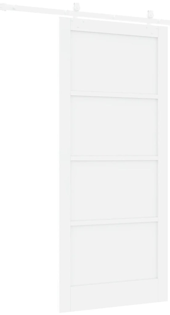 vidaXL Συρόμενη Πόρτα  με Υλικά Λευκή 93x211 εκ. Συμπαγές Ξύλο Πεύκο