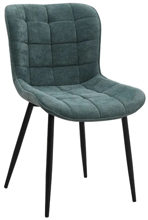 Καρέκλα τραπεζαρίας Chiara Megapap πράσινο ύφασμα - μεταλλικό μαύρο πόδι 48x58x81εκ.