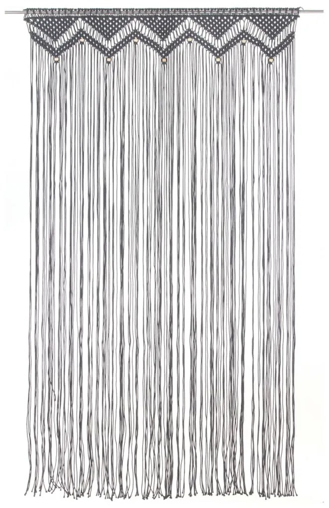 vidaXL Κουρτίνα Μακραμέ Ανθρακί 140 x 240 εκ. Βαμβακερή