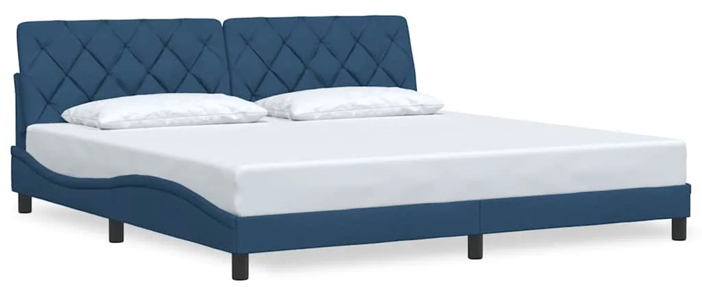 vidaXL Σκελετός Κρεβατιού Χωρίς Στρώμα Μπλε 200x200 εκ.Υφασμάτινο