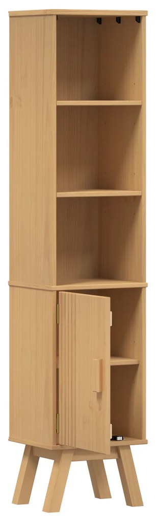 vidaXL Ντουλάπι Μπάνιου Καφέ 35x30x159 εκ Μασίφ ξύλο πεύκου