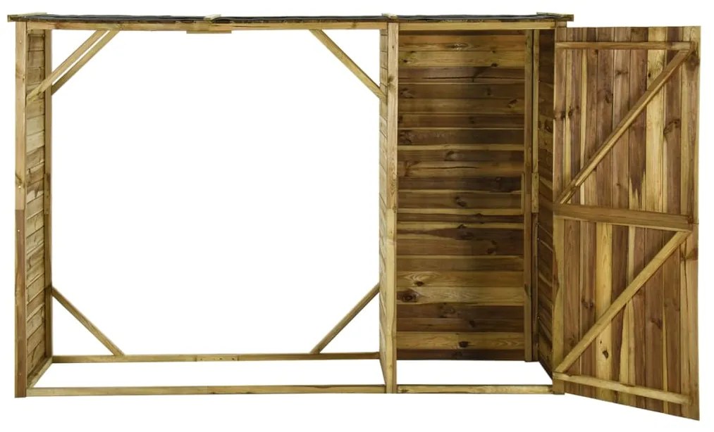 vidaXL Υπόστεγο Καυσόξυλων / Αποθήκη Κήπου 253x80x170 εκ. Ξύλο Πεύκου