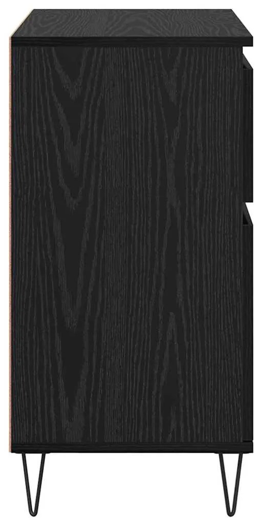vidaXL Πλαϊνό γραφείο με συρτάρι Μαύρη Οξυά 60 x 35 x 70 cm
