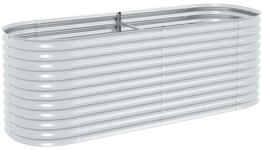 vidaXL Ζαρντινιέρα Υπερυψωμένη Ασημί 240x80x81 εκ. Γαλβανισμ. Χάλυβας