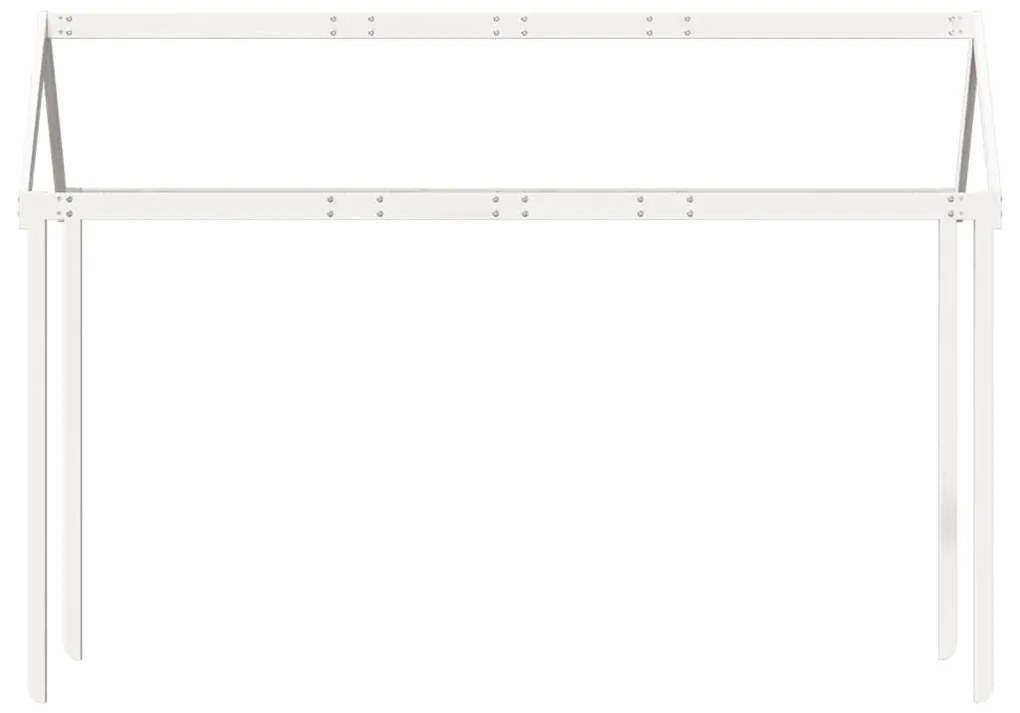 vidaXL Οροφή Κρεβατιού Παιδική Λευκό 207x95,5x159εκ. Μασίφ Ξύλο Πεύκου