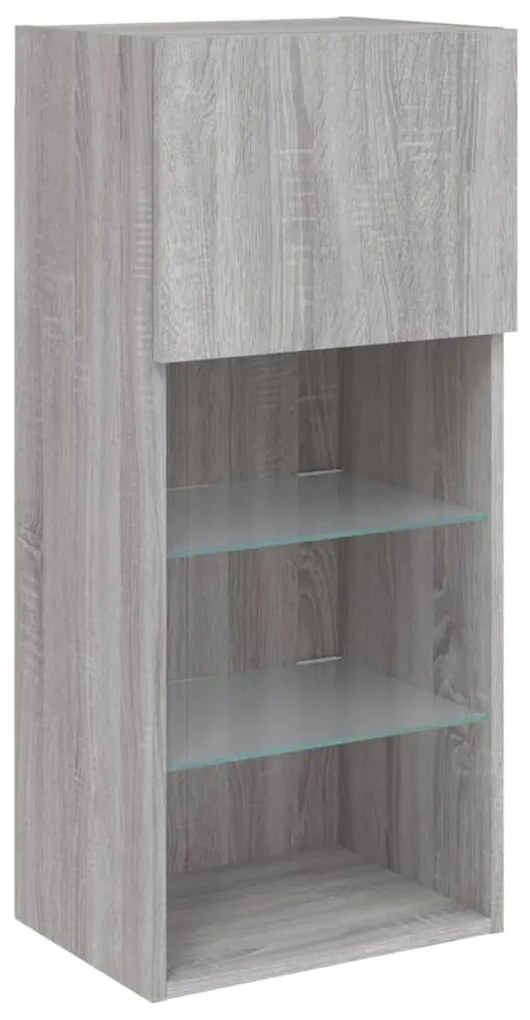 vidaXL Έπιπλο Τηλεόρασης με LED Γκρι Sonoma 40,5x30x90 εκ.
