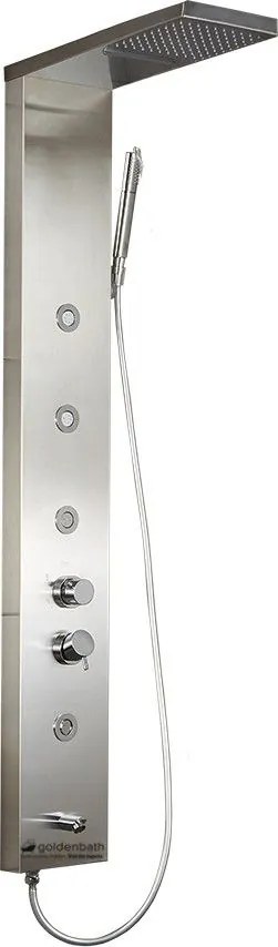 Dolce Vita Elite Inox Matt Στήλη Nτους-Υδρομασάζ Θερμομικτική 5 Εξόδων, Από Ανοξείδωτο Χάλυβα, 143 εκ.