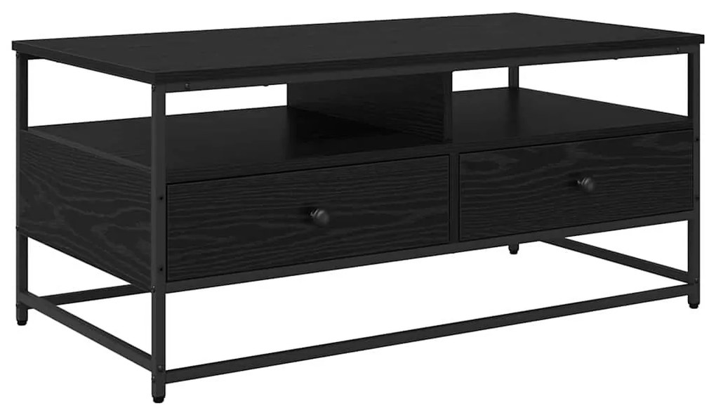 vidaXL Τραπεζάκι σαλονιού με συρτάρι Μαύρη Οξυά 100 x 51 x 45 cm