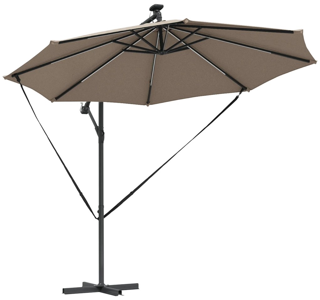 vidaXL Ομπρέλα Cantilever Banana με κλειδαριά Taupe 294 x 294 x 248 cm