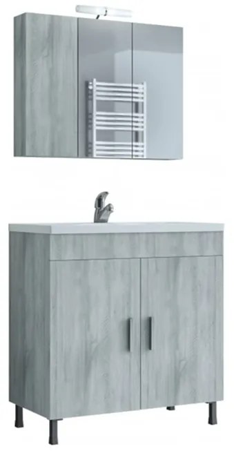 DROP Σετ επιδαπέδιου επίπλου μπάνιου, Roma 80, Gray, Drop DROP986655