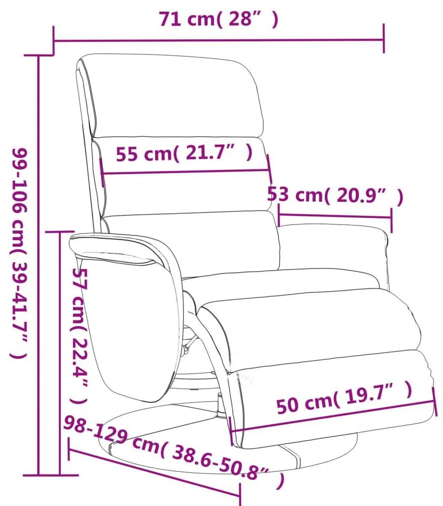 Πολυθρόνα Ανακλινόμενη με Υποπόδιο Κρεμ από Συνθετικό Δέρμα - Κρεμ