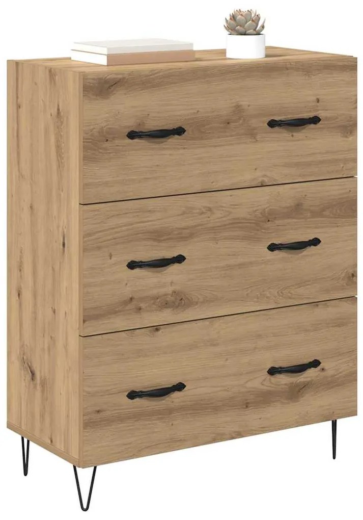 vidaXL Πλαϊνό γραφείο με συρτάρι Artisan Oak 69,5 x 34 x 90 εκ.